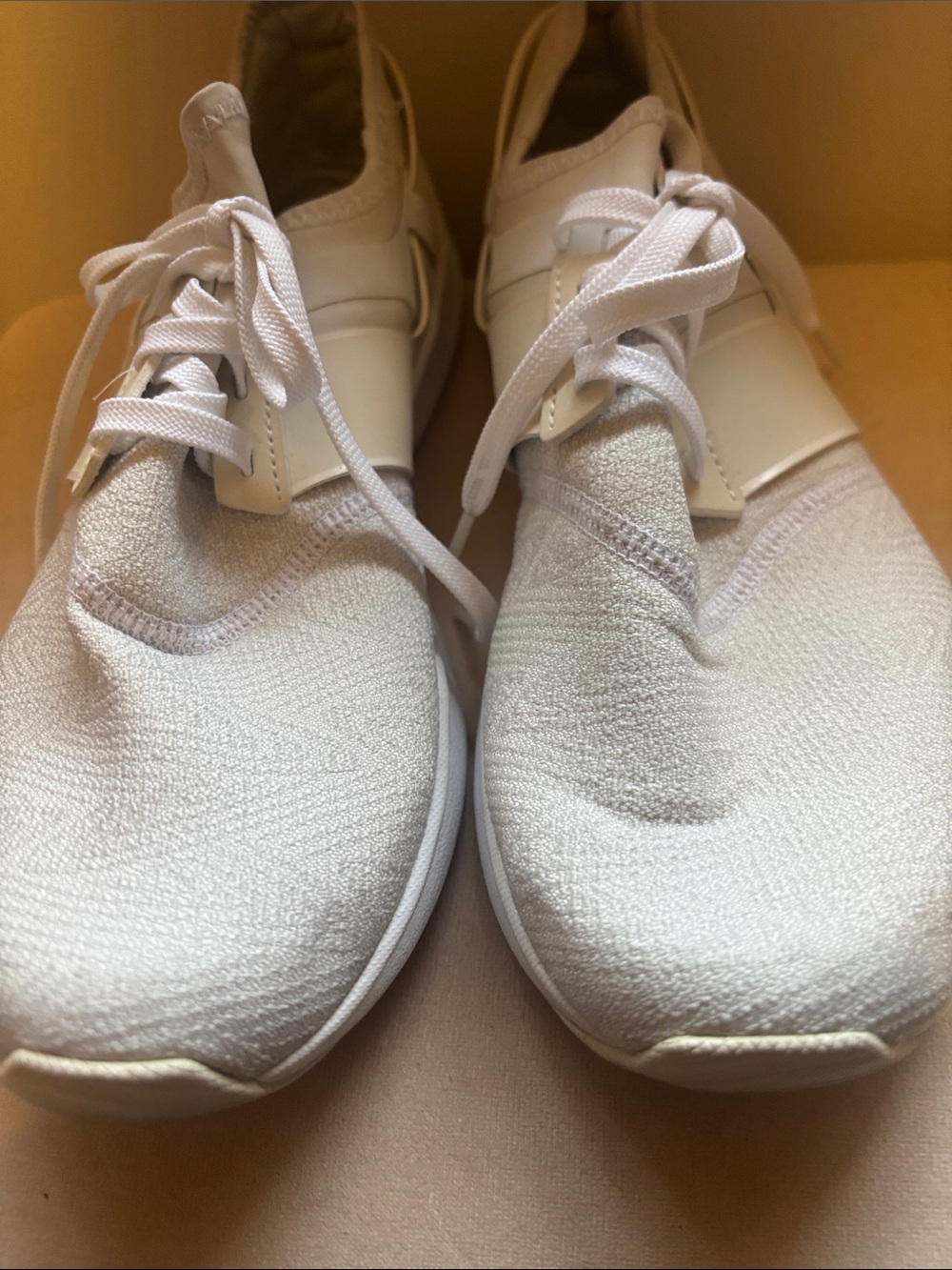 New Balance White Knit Lace-Up Women's Sneakers